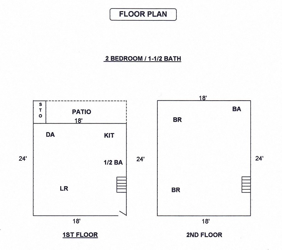 Two bedroom floor plan